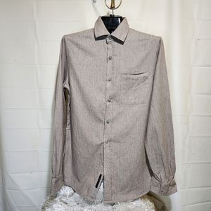 Tahari Men's Slim Fit Non-Iron Cream colorblock size small